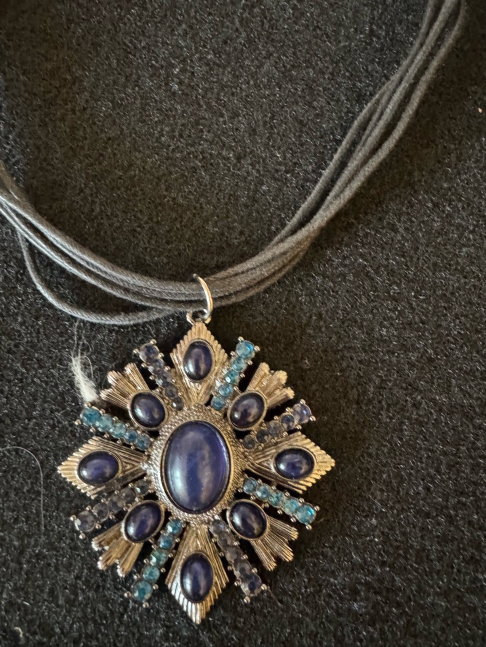 Boho Blue Gem Pendant Necklace - Unbranded